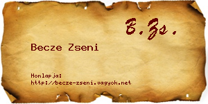 Becze Zseni névjegykártya